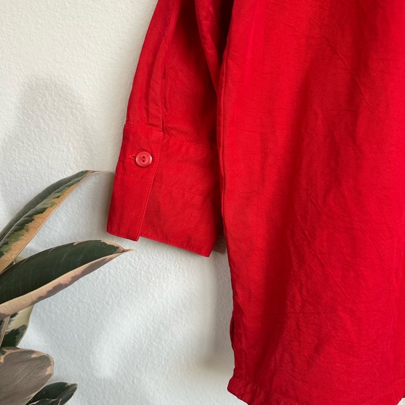 Tianello Red Tencel Button Down Jacket Shirt - Picture 14 of 14